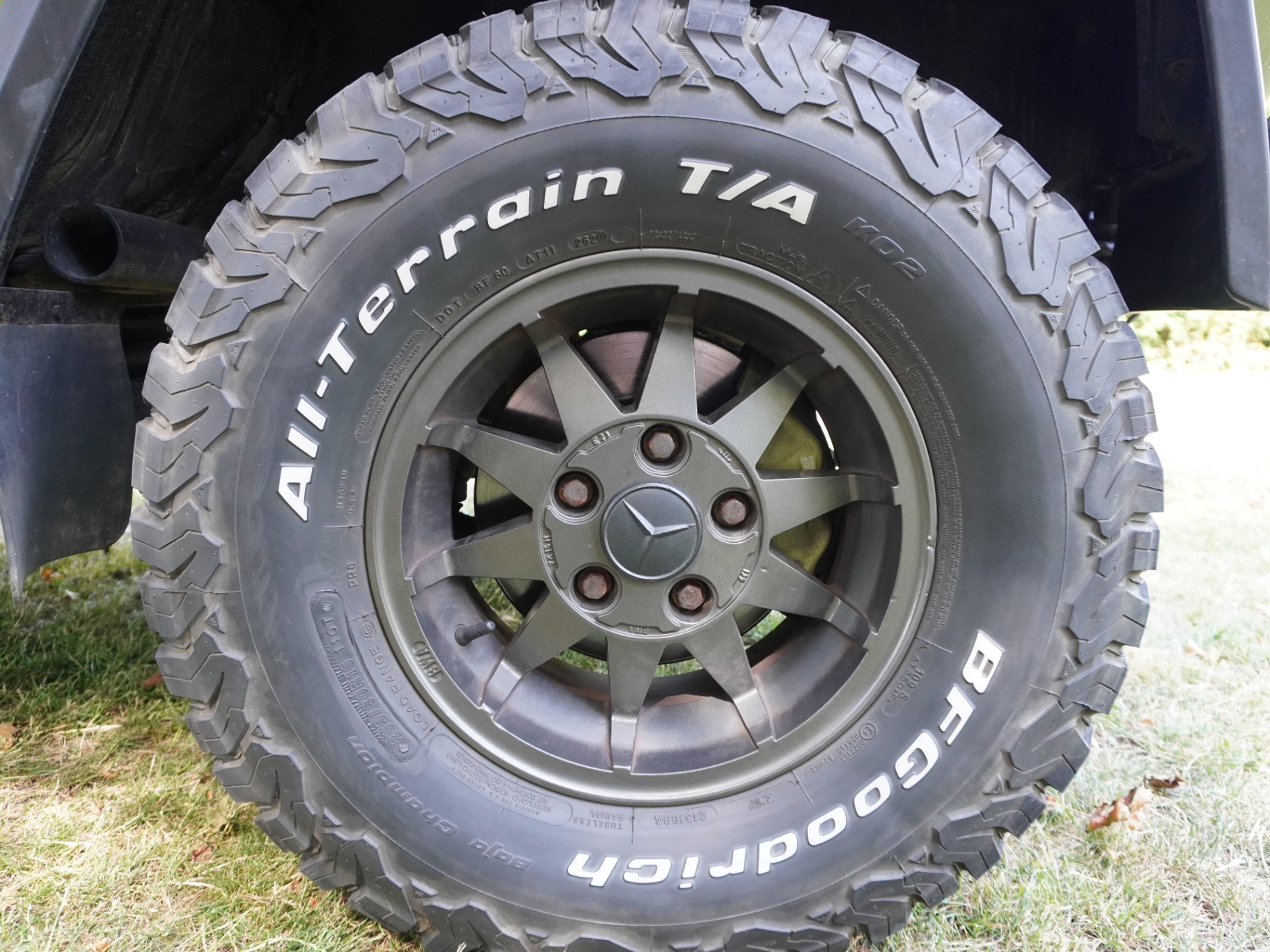 Sandblasted and repainted alloy
